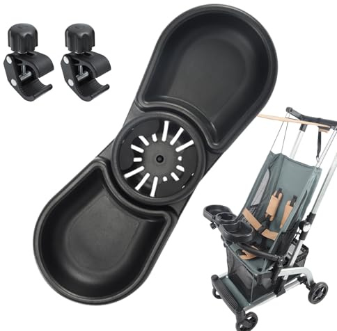 Kustimantu Accessoire de plateau pour snacks pour poussettes de bébé | Plateaux pour snacks avec rotation à 360 degrés, conteneurs de stockage pour aliments pour bébés pour piscine, parc, golf