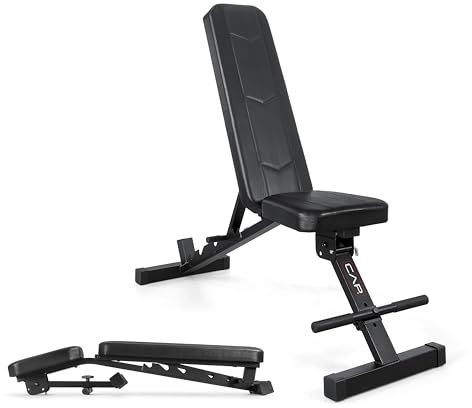CAP Barbell Adjustable Training Utility Weight Bench | Foldable Multi-Position Incline/Flat Bench with 6 Backrest Settings, Thick Padding & 600 LB Capacity | Home Gym Workout Bench