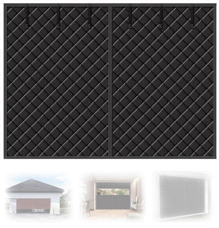 Thermal Winters Garageportsnät, Magnetisk Garageportsgardin, Isoleringsfilt för Garageporten, 305x244 244x213 488x305cm Mörkläggningsskydd, Vindtät, Vädertät(Svart,W9xH9.5ft/274x290cm)