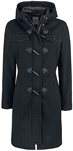 Brandit Long Dufflecoat Femme Manteau en laine noir L 50% Laine, 50% Polyester