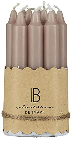 IB Laursen schmale Stabkerzen Malve 10er Set dünne Kerzen Ø 1,3 cm Paraffin Brenndauer 1,5 Stunden 4143-38