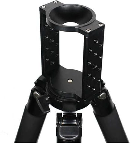 Tosuny 100mm Tripod Head Bowl Riser, 100mm Tripod Head Lifter with 1/4in 3/8in Threaded Holes, Half Ball Flat to Bowl Adapter for Camera Tripod Head DSLR Rail Sliders