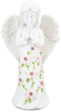 Tnfeeon Statue D'ornements de Jardin d'ange, Statue d'ange Solaire, Sculpture Extérieure étanche, Décoration de Jardin d'ange Solaire pour Jardin Funéraire, Patio, Pelouse, Cour