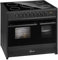 GURARI Elektro Standherd GCH E 912 DF BL Glaskeramik Herd 90 cm Schwarz Range Cooker Elektro Doppelbackofen, 5 Zonen mit den High Light Heizelementen
