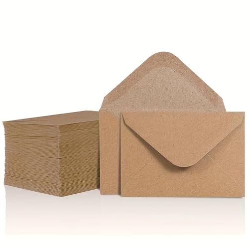 50 Stück Braun Briefumschläge, Vintage Kraftpapier Umschläge 175 x 125mm, Ohne Fenster Kuverts für Briefe Grußkarten Geburtstagskarten Hochzeitskarte Einladungen Weihnachtskarten