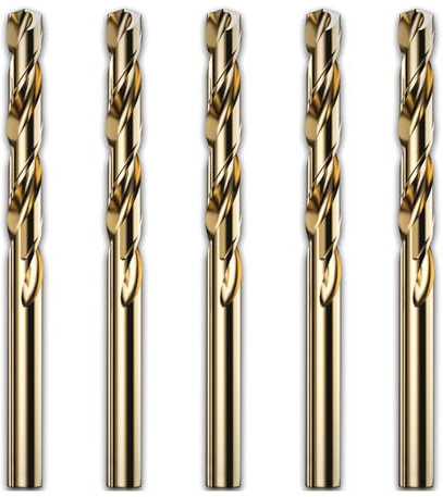 Happyaer Lot de 5 forets hélicoïdaux HSS M42 de 6 mm à haute teneur en cobalt pour perçage en acier inoxydable, bois, métal