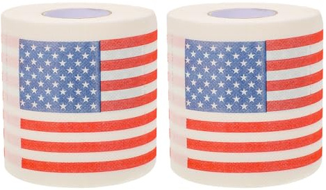 WRITWAA 2rotoli Igienica Morbida Stampata Bandiera Usa Articoli Igienici Per Bagno Tovaglioli Usa e Getta