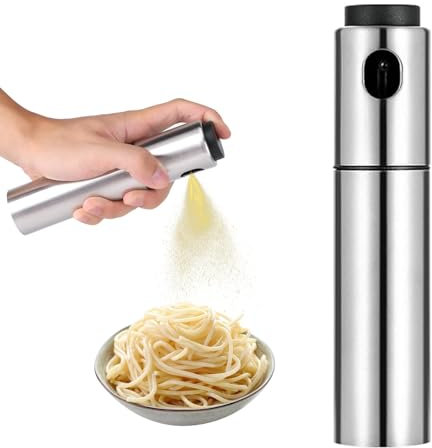 HASLED Pulverizador de Aceite en Acero Inoxidable 100ml - Pulverizador de Aceite para Cocina, Asados y Hornos - Distribución Uniforme