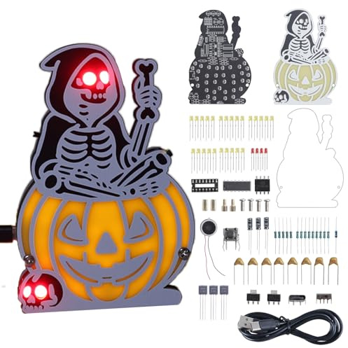 Banria, kit elettronico fai da te, con 5 effetti di luce e suono, progetto educativo con istruzioni in tedesco per hobby, pratica e decorazione di Halloween