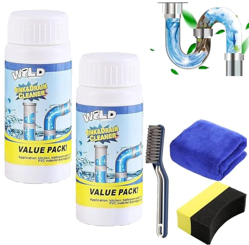 Espuma limpiadora de drenaje, limpiador de fregadero y desagüe, limpiador Allfound D-Rain, potente limpiador de fregadero y D-Rain, agente de dragado de tuberías resistente y desbloqueador para baño