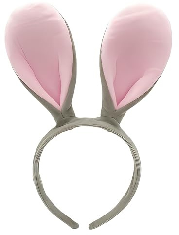 ROKZELT 2 Pièces Serre-tête en Peluche avec Oreilles de Lapin pour Adultes et Adolescents - Pour Maquillage - Diffusion en Direct - Bandeau Oreilles de Lapin - Pâques, Carnaval, Halloween et Cosplay
