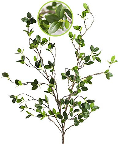 Artificial Plant 43.3 Inch Green Branches Leaf Shop Garden Office Home Decoration (2 pcs)