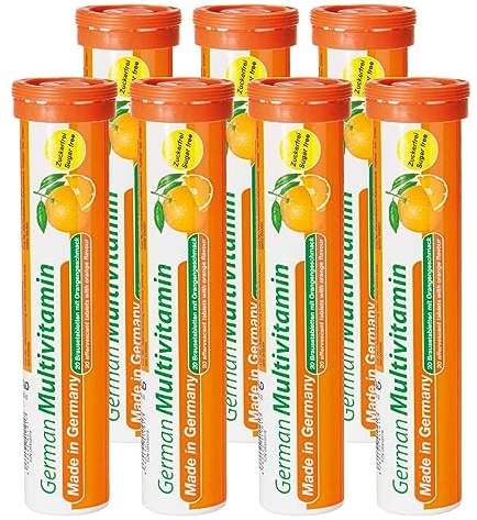 German Multivitamin Brausetabletten 140 Stk. Orangengeschmack - Vitamin C, E, B1, B2, B6, B12, Biotin, Folsäure, Niacin, Pantothensäure – T&D Pharma German Multivitamin – Made in Germany