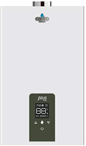 Chauffe-eau à gaz avec kit d’extraction de fumée inclus.