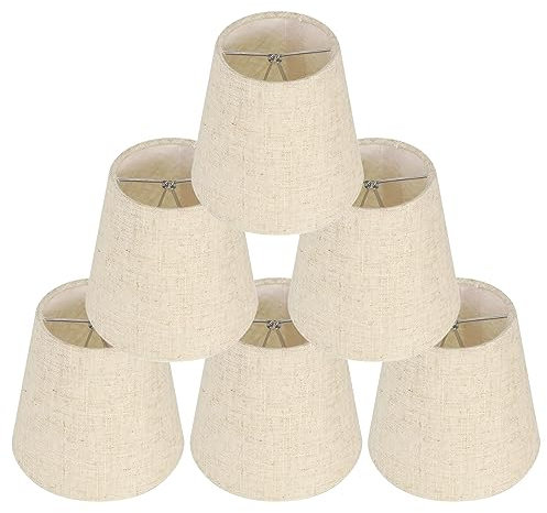 6 Kleiner Flachs Kerze Kronleuchter Lampenschirm, Nachttisch Lampenschirm Kronleuchter Lampenschirme Kerzenlicht Wandleuchte, Kerzenbirnen Für Kronleuchter Hängelampe