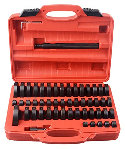 DAYUAN Lot de 52 rondelles de montage pour roulements de roue, bagues d'étanchéité, douilles en caoutchouc, extracteur, pièce de pression, 18 à 65 mm