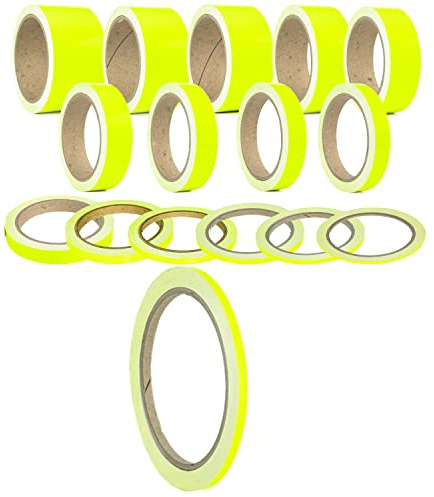 Leuchtfarben Neon auffällige Klebestreifen Zierstreifen Dekor Bänder Autostyling Stripe Decal Pinstriping Markierungsleisten Warnstreifen Begrenzungsbänder (4 mm, Neon Gelb)