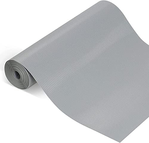 Schubladeneinlage, 45 cm x 610 cm, rutschfest, Nicht klebend, wasserdicht, waschbar, für Schrank, Kühlschrank, Spinde, Anti-Rutsch-Matten für Küche Schrank Kühlschrank Schuhschrank Regal Grau