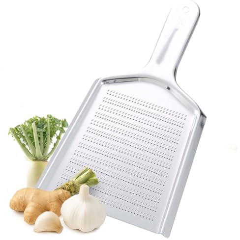 TIKUSAN Japanese Grater Oroshigane Slicer Stainless Steel Made in Japan for Radish Garlic Ginger Fruits Root Vegetables (4.1x8.5)