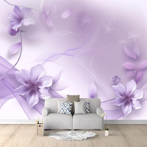 Art Fototapete Lila Blume Vlies Tapeten Moderne Flur Wanddeko Wandtapete Wohnzimmer Schlafzimmer Spielzimmer Tapete Wall Art Wandbilder 200x140 cm