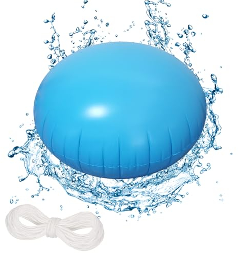 Poolkissen Winter Rund 360 XXL 120x120cm - Luftkissen Pool Zubehör Mit Gummizug, Viereckig, Aufblasbar, Sicherheitsventil