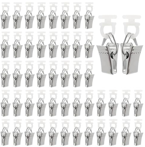 Fonyiunce Pack of 50 Curtain Clips,Curtain Hooks for Clamping,Curtain Clips,Metal Clips,Curtain Clip for Window Decoration,Photos,Crafts,Displays