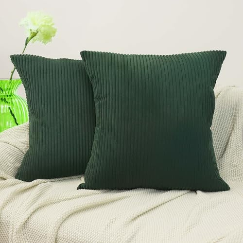 Amilian 2er Set Kissenbezug 50x50 cm - Bezüge für Sofakissen, Dekokissen, Zierkissen - Kissenhüllen 50 x 50 cm - Kissenhülle Schattenwald