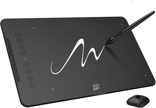 XPPen Tablet Gráfica Digital, Deco 01v3 Tableta Gráfica Dibujo Digital sin Pantalla Principiante con Lápiz de 16 K (16384) Niveles de presión, 8 accesos directos personalizables, 10 pulgadas
