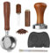 5PCS Kaffee Tamper Set 51mm, Espresso Tamper Set mit Bodenloser Siebträger 51mm mit 3 Ohren, Espresso Tamper, Espresso Mat, WDT Tool, Kompatibel mit DeLonghi Dedica EC685, EC680, EC785, EC885