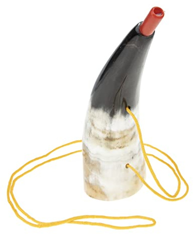 LRXIYODE Corne de Brume Viking en Corne de Bœuf, Trompette Portable D’extérieur, Son Clair et Résistant, Accessoire de Fête pour Garçon et Filles Couleur Aléatoire