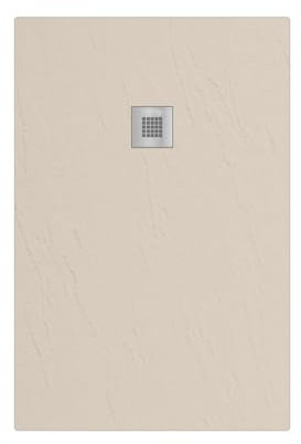 Plato de ducha de mármol resina rectangular 70 x 100 cm arena acabado piedra éxtasis Londres