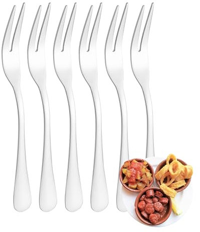 FAMILY Pack 6 Tenedor 13.3x0.7CM de Aperitivo Acero Inoxidable Diseño Liso, Elegancia y Funcionalidad para Cada Ocasión, Cubiertos de Alta Gama para Hogar y Restaurante