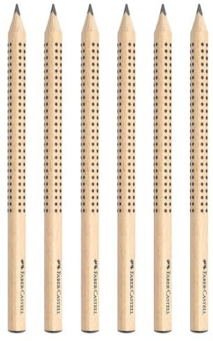 Faber-Castell 205275 - Set di matite Jumbo Grip, durezza HB, 6 matite in legno naturale