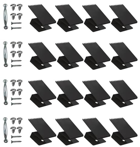 FewNvWa 16 Piezas Clips para Ventanas Protector de Contraventanas Sujetadores para Tormentas Accesorios de Acero Inoxidable Fijadores de Tableros Adecuados Pa, Negro