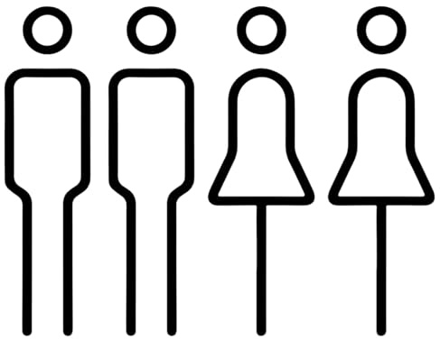 HORREX 2 Piezas Cartel WC en Acrílico, Letrero de Baño Hombre y Mujer, Cartel Autoadhesivo Moderno para WC Fácil Instalación para Hoteles Centros Comerciales Más Oficinas y Zonas Públicas (Negro)