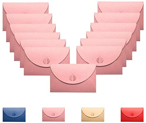 GLOBALDREAM Rosa Briefumschläge, 60 Stück Mini Umschläge Geschenkkarte Umschlag für Weihnachten Geschenk Süße Umschlag für DIY Hochzeit Geburtstagsfeier