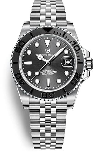 Pagani Design Herrenuhr Automatik - Japanisches Automatikwerk - Edelstahl Armbanduhr Herren (PD-1651) - 100M Wasserdicht - Saphirglas - Elegante Männer Uhr（Jubiläum Schwarz）
