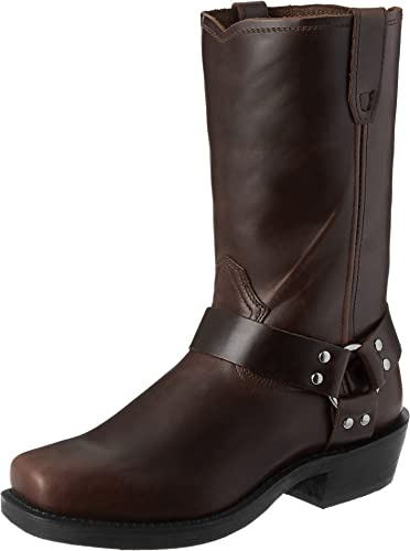 Stivali da Cowboy da Uomo Testa Quadrata Ricamo Stivali Western Altezza Polpaccio Vintage Dimensioni Stivali Taglia 39-46 (43,Marrone)