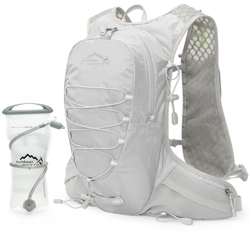 IX INOXTO Running Hydration Vest for Men Women Water Backpack for Running 3L Running Hydration Pack for Trail Running Marathon Race Hiking (Grey-2L Water Bladder)