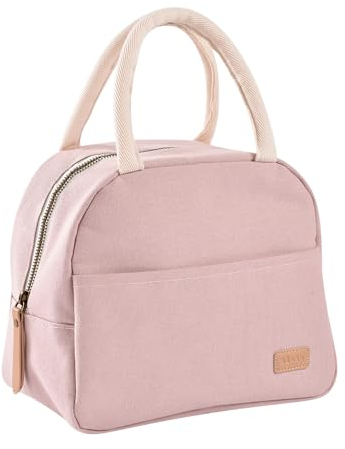 BÉABA, Sac Repas Isotherme pour Repas de bébé/Enfants, Lunchbox, Garde au Chaud/Frais, Grande Contenance 5L, Tissu imperméable, Pochette Avant, Matière Souple, Rose Poudré