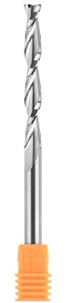 SpeTool 1/4 Inch Shank Up Cut Spiral Router Bit, 2 Inch Cutting Length, Super Extra Long 4 Inch Total Length, Solid Carbide End Mill for CNC Woodworking