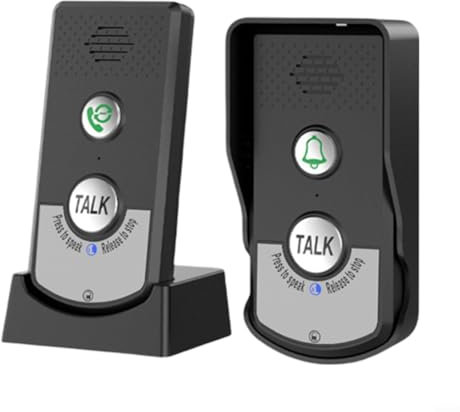 Campanello intelligente wireless con portata di 1000 m, citofono, audio a 2 vie, impermeabile, batteria da 2000 mAh, per ville e condomini, nero/bianco (nero)