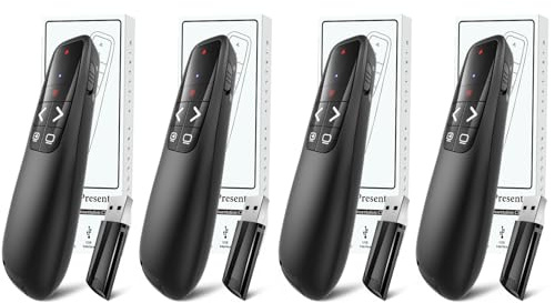 (4 Units) Presentation Clicker for PowerPoint, Wireless Presenter Remote