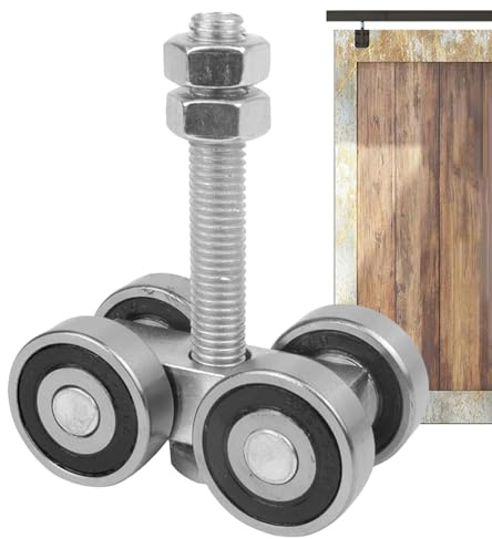 Terina di binario per ruote scorrevoli - rulli per porte del fienile in acciaio | Hardware a supporto a soffitto liscio | Traccia del con punta hardware tascabile di commerciale per guardaroba