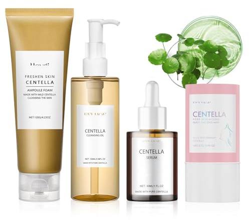 4 Pezzi Centella Kit, Centella Cleansing Oil + Centella Detergente Viso