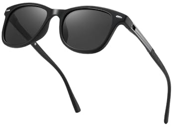 kimorn Polarized Sunglasses for Men and Women Stylish Rectangular Sun glasses Vintage Shades (Black/Gray)