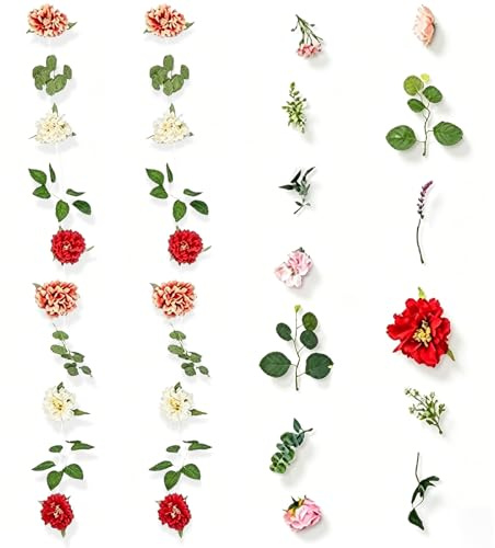 FOSDICK 2 Pezzi Ghirlanda Fiori Finti per Decorazioni Tende Porta, Ghirlanda di Fiori Artificiali, Ghirlande Fiori Selvatici Foglie da Appendere per Decorazioni Casa, Giardino, Arco, Matrimoni, Feste