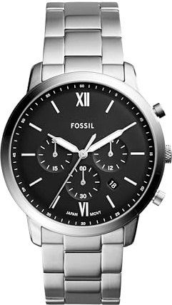 Fossil Herren Analog Quarz Uhr mit Edelstahl Armband FS5384