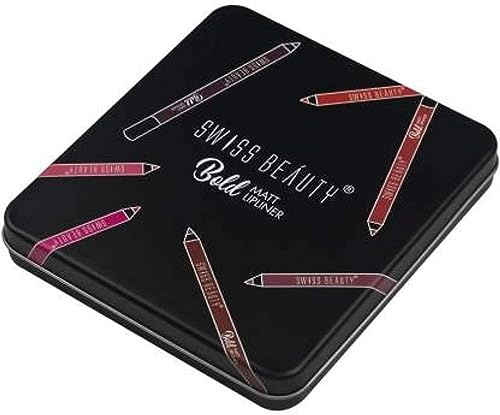 Swiss Beauty Bold Matte Lipliner Pencil, 12 Multi Color, (1.8g) Pack of 12