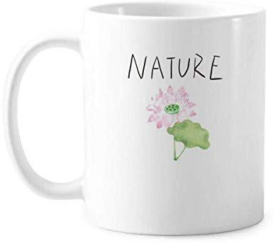 Tasse mit Motiv der Lotus-Pflanzinsel, Keramik, Weiß, 340 ml